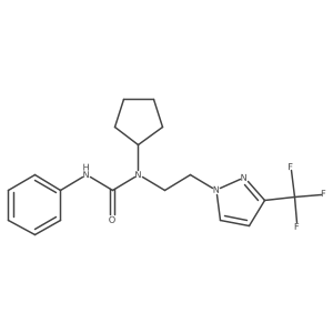 1-cyclopentyl-3-phenyl-1-(2-(3-(trifluoromethyl)-1H-pyrazol-1-yl)ethyl)urea Structure