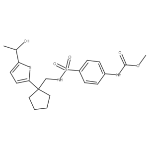 methyl (4-(N-((1-(5-(1-hydroxyethyl)thiophen-2-yl)cyclopentyl)methyl)sulfamoyl)phenyl)carbamate Structure