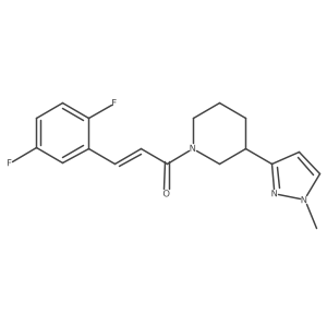 (E)-3-(2,5-difluorophenyl)-1-(3-(1-methyl-1H-pyrazol-3-yl)piperidin-1-yl)prop-2-en-1-one结构式