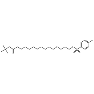 tert-Butyl 2-(3-(4-(3-(tosyloxy)propoxy)butoxy)propoxy)acetate Structure