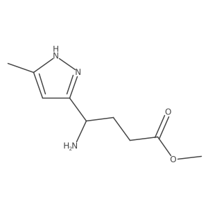 methyl 4-amino-4-(5-methyl-1H-pyrazol-3-yl)butanoate结构式