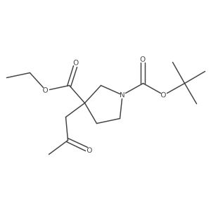 3-(2-Oxopropyl)-1,3-pyrrolidinedicarboxylic acid 1-(1,1-dimethylethyl) 3-ethyl ester结构式