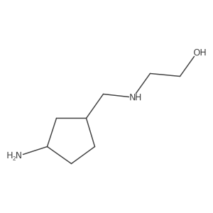rac-2-({[(1R,3S)-3-aminocyclopentyl]methyl}amino)ethan-1-ol结构式