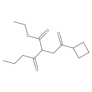Ethyl 2-(2-cyclobutyl-2-oxoethyl)-3-oxohexanoate结构式