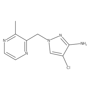 4-chloro-1-[(3-methylpyrazin-2-yl)methyl]-1H-pyrazol-3-amine结构式