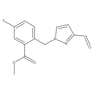 methyl 5-fluoro-2-[(3-formyl-1H-pyrazol-1-yl)methyl]benzoate结构式