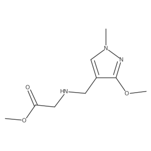 methyl 2-{[(3-methoxy-1-methyl-1H-pyrazol-4-yl)methyl]amino}acetate结构式