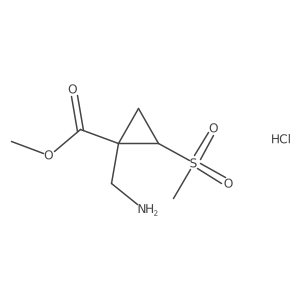 rac-methyl (1R,2R)-1-(aminomethyl)-2-methanesulfonylcyclopropane-1-carboxylate hydrochloride Structure