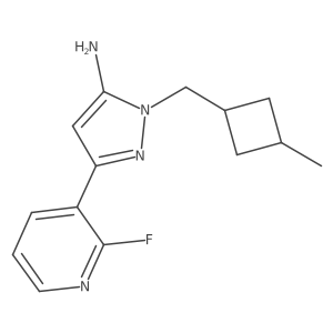 3-(2-fluoropyridin-3-yl)-1-[(3-methylcyclobutyl)methyl]-1H-pyrazol-5-amine Structure