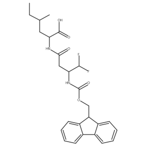 2-[3-({[(9H-fluoren-9-yl)methoxy]carbonyl}amino)-4,4-difluorobutanamido]-4-methylhexanoic acid结构式