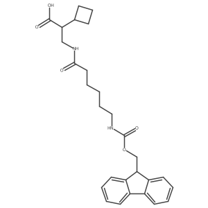 2-cyclobutyl-3-[6-({[(9H-fluoren-9-yl)methoxy]carbonyl}amino)hexanamido]propanoic acid结构式