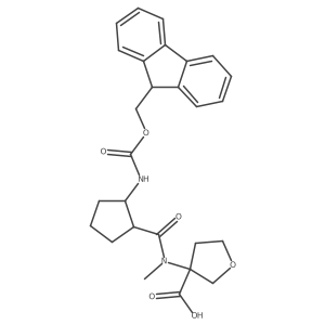3-[N-methyl2-({[(9H-fluoren-9-yl)methoxy]carbonyl}amino)cyclopentaneamido]oxolane-3-carboxylic acid Structure
