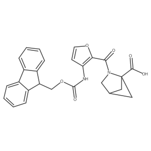 2-[3-({[(9H-fluoren-9-yl)methoxy]carbonyl}amino)furan-2-carbonyl]-2-azabicyclo[2.1.1]hexane-1-carboxylic acid结构式