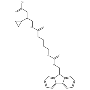 3-cyclopropyl-4-[5-({[(9H-fluoren-9-yl)methoxy]carbonyl}amino)pentanamido]butanoic acid Structure