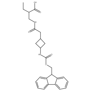 2-({2-[3-({[(9H-fluoren-9-yl)methoxy]carbonyl}amino)cyclobutyl]acetamido}methyl)butanoic acid结构式