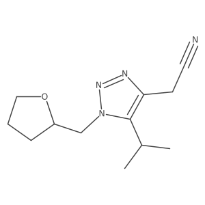 2-[1-(oxolan-2-ylmethyl)-5-(propan-2-yl)-1H-1,2,3-triazol-4-yl]acetonitrile Structure