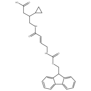 3-cyclopropyl-4-[4-({[(9H-fluoren-9-yl)methoxy]carbonyl}amino)but-2-enamido]butanoic acid结构式
