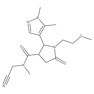 (2S,3S)-N-(Cyanomethyl)-2-(1,5-dimethylpyrazol-4-yl)-1-(2-methoxyethyl)-N-methyl-5-oxopyrrolidine-3-carboxamide Structure