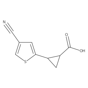 rac-(1R,2R)-2-(4-cyanothiophen-2-yl)cyclopropane-1-carboxylic acid结构式