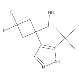 [1-(3-tert-butyl-1H-pyrazol-4-yl)-3,3-difluorocyclobutyl]methanamine Structure