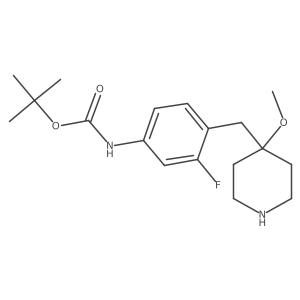 tert-butyl N-{3-fluoro-4-[(4-methoxypiperidin-4-yl)methyl]phenyl}carbamate结构式
