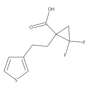 2,2-Difluoro-1-[2-(thiophen-3-yl)ethyl]cyclopropane-1-carboxylic acid Structure
