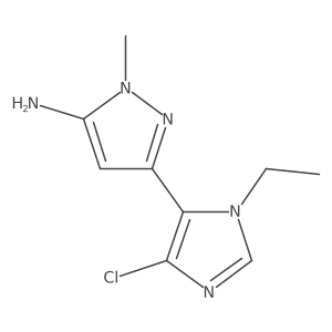 3-(4-chloro-1-ethyl-1H-imidazol-5-yl)-1-methyl-1H-pyrazol-5-amine结构式