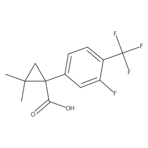 1-[3-Fluoro-4-(trifluoromethyl)phenyl]-2,2-dimethylcyclopropane-1-carboxylic acid Structure