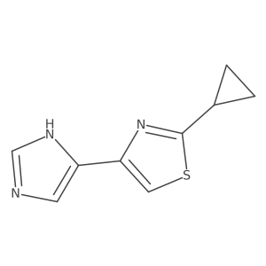 2-cyclopropyl-4-(1H-imidazol-4-yl)-1,3-thiazole结构式