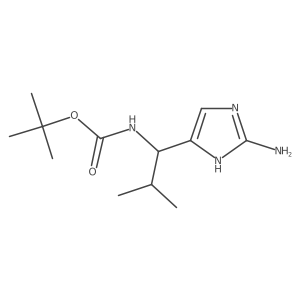 tert-butyl N-[1-(2-amino-1H-imidazol-5-yl)-2-methylpropyl]carbamate结构式