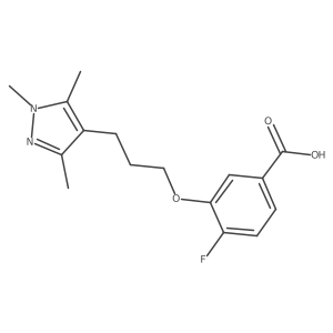 4-Fluoro-3-(3-(1,3,5-trimethyl-1H-pyrazol-4-yl)propoxy)benzoic acid结构式