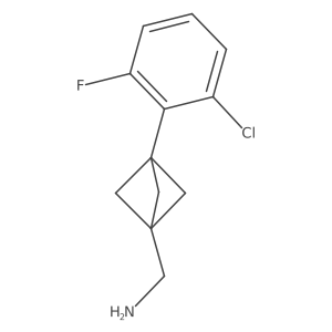 [3-(2-Chloro-6-fluorophenyl)-1-bicyclo[1.1.1]pentanyl]methanamine Structure