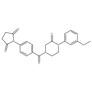 1-[4-[4-(2-Methoxypyridin-4-yl)-3-oxopiperazine-1-carbonyl]phenyl]pyrrolidine-2,5-dione结构式