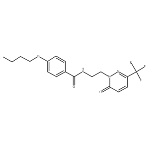 4-butoxy-N-{2-[6-oxo-3-(trifluoromethyl)-1,6-dihydropyridazin-1-yl]ethyl}benzamide结构式