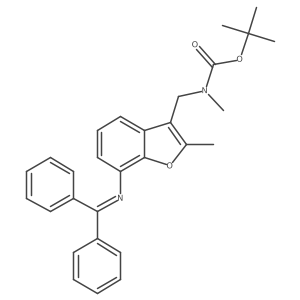 Tert-butyl ((7-((diphenylmethylene)amino)-2-methylbenzofuran-3-yl)methyl)(methyl)carbamate Structure
