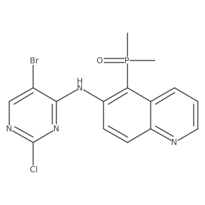 N-(5-Bromo-2-chloro-4-pyrimidinyl)-5-(dimethylphosphinyl)-6-quinolinamine结构式
