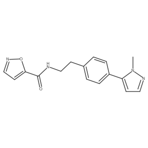 N-{2-[4-(1-methyl-1H-pyrazol-5-yl)phenyl]ethyl}-1,2-oxazole-5-carboxamide结构式