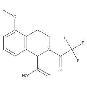 (1S)-5-methoxy-2-(2,2,2-trifluoroacetyl)-3,4-dihydro-1H-isoquinoline-1-carboxylic acid结构式