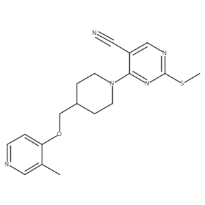 4-(4-{[(3-Methylpyridin-4-yl)oxy]methyl}piperidin-1-yl)-2-(methylsulfanyl)pyrimidine-5-carbonitrile结构式
