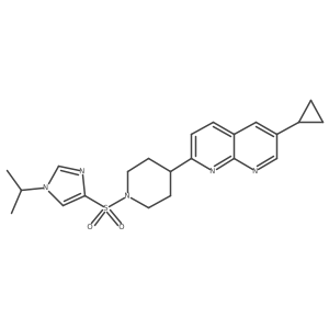 6-cyclopropyl-2-(1-{[1-(propan-2-yl)-1H-imidazol-4-yl]sulfonyl}piperidin-4-yl)-1,8-naphthyridine Structure