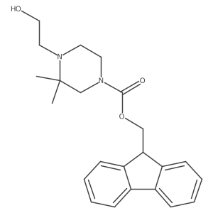 (9H-fluoren-9-yl)methyl 4-(2-hydroxyethyl)-3,3-dimethylpiperazine-1-carboxylate Structure