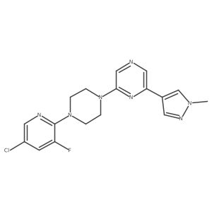 2-[4-(5-chloro-3-fluoropyridin-2-yl)piperazin-1-yl]-6-(1-methyl-1H-pyrazol-4-yl)pyrazine结构式