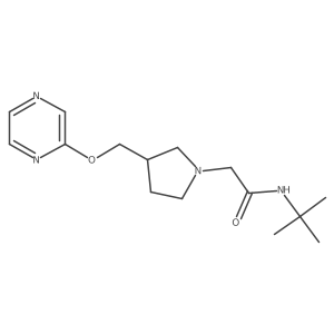 N-tert-butyl-2-{3-[(pyrazin-2-yloxy)methyl]pyrrolidin-1-yl}acetamide结构式