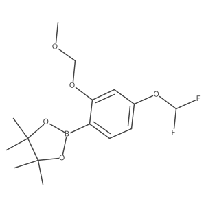 2-(4-(Difluoromethoxy)-2-(methoxymethoxy)phenyl)-4,4,5,5-tetramethyl-1,3,2-dioxaborolane结构式