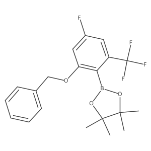 2-(2-(Benzyloxy)-4-fluoro-6-(trifluoromethyl)phenyl)-4,4,5,5-tetramethyl-1,3,2-dioxaborolane Structure