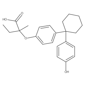 Butanoic acid, 2-[4-[1-(4-hydroxyphenyl)cyclohexyl]phenoxy]-2-methyl-结构式