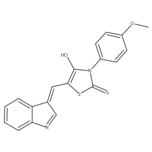 (Z)-5-((1H-indol-3-yl)methylene)-3-(4-methoxyphenyl)-2-thioxothiazolidin-4-one Structure