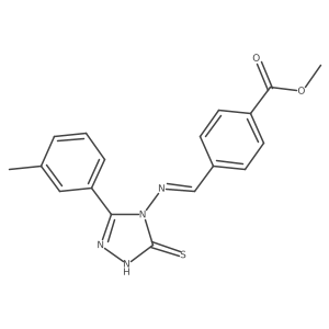 Methyl 4-(((5-thioxo-3-(m-tolyl)-1H-1,2,4-triazol-4(5H)-yl)imino)methyl)benzoate结构式