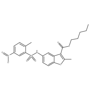 Pentyl 2-methyl-5-(2-methyl-5-nitrophenylsulfonamido)benzofuran-3-carboxylate Structure