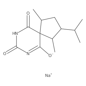 Sodium 10-hydroxy-1,4-dimethyl-8-oxo-2-(propan-2-yl)-7,9-diazaspiro[4.5]deca-6,9-dien-6-olate Structure